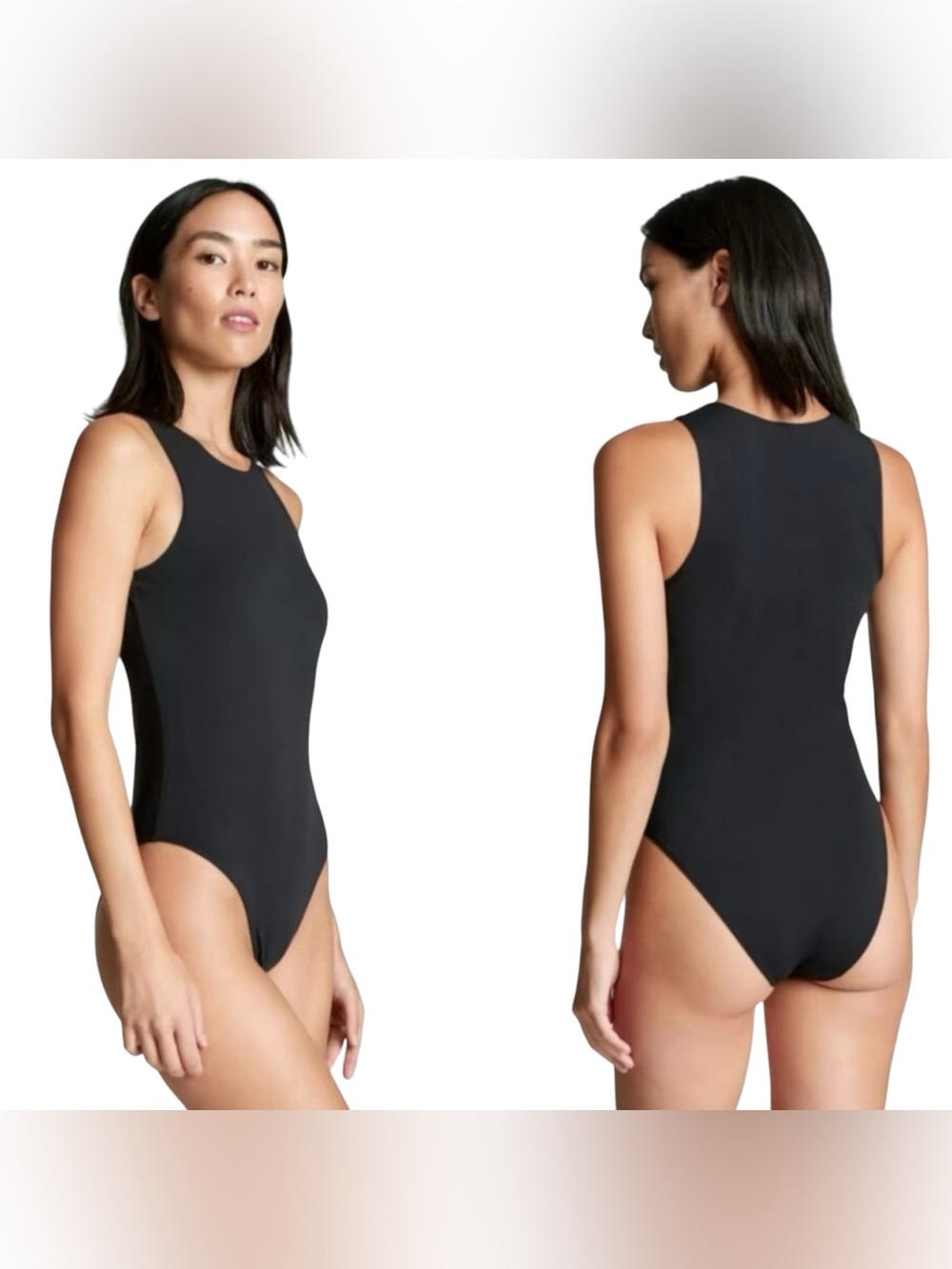 Everlane Womens The Cutaway Tank Black Sleeveless Bodysuit Size XS Stretchy